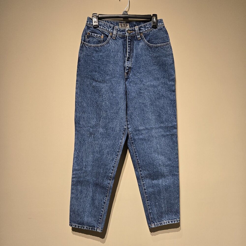 Express Vintage Jeans Medium Wash Size 9/10 No Stretch Relaxed Hip Tapered Leg
